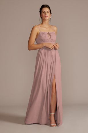 Chiffon Gathered Bodice Bridesmaid Dress | David's Bridal