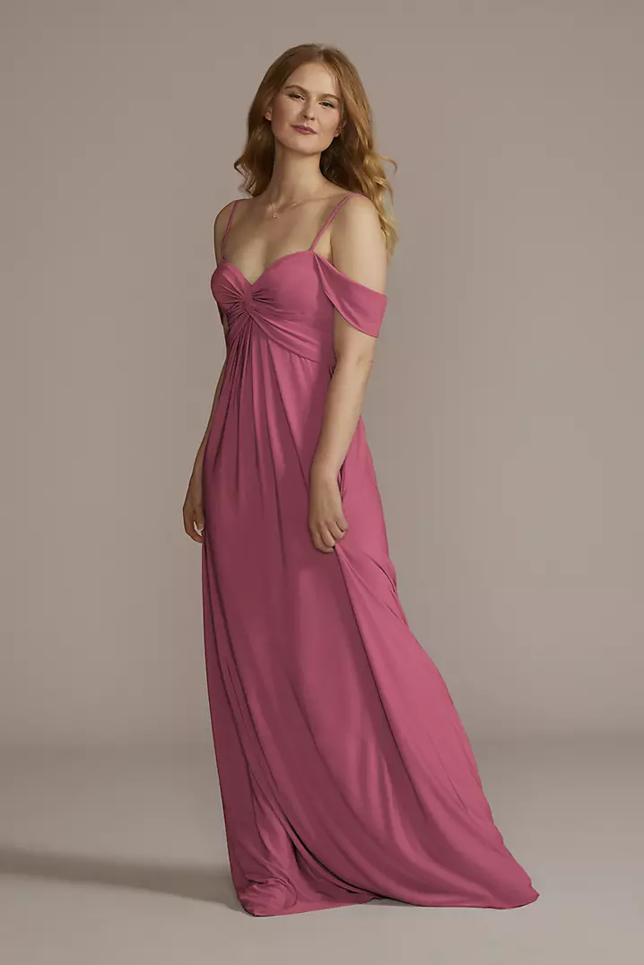 emerald green dressing gown womens Empire-Waist Long Prom Dress with Open Back Atlantic Blue / Medium