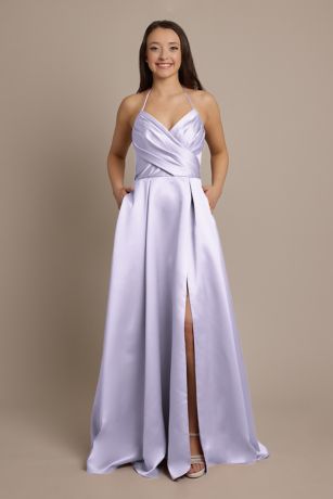 Purple Satin Bridesmaid Dresses