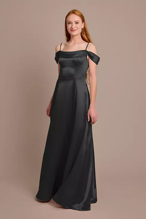 Luxe Charmeuse Off-the-Shoulder Dress Image 1