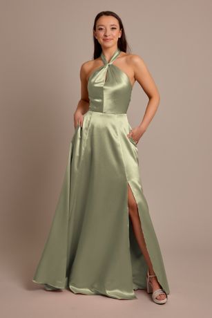 david s bridal halter bridesmaid dress