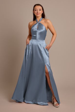 david s bridal halter bridesmaid dress