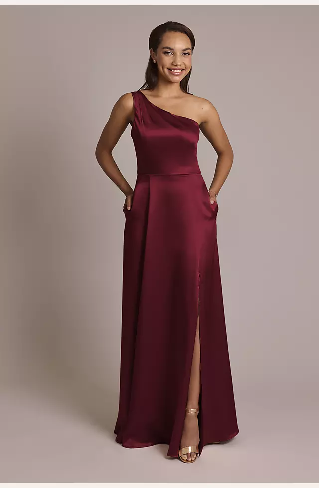 Luxe Charmeuse One-Shoulder Dress Image