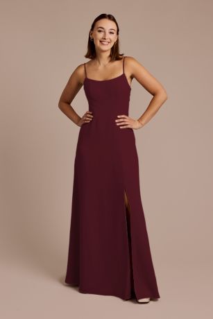 Picture of Spaghetti Strap Bow Back Chiffon Dress