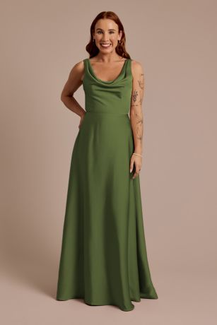 cowl neck tie back dress