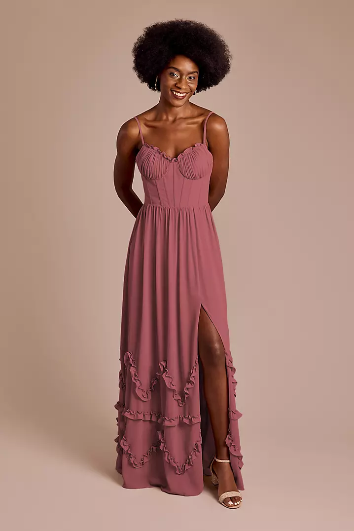 Spaghetti Straps Romantic Pastel Ruffled Dress Spaghetti Straps Romantic Pastel Ruffled Dress