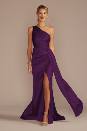 Purple Satin Bridesmaid Dresses