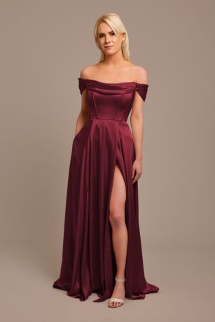 Wine Bridesmaid Dresses Merlot Maroon Bordeaux Gowns David s Bridal