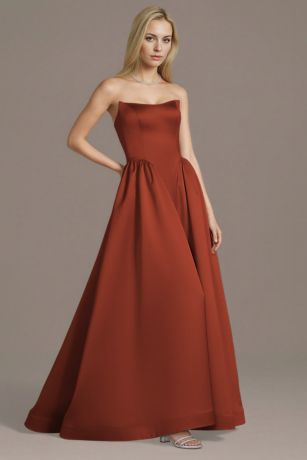 Picture of Strapless Satin Basque Waist Ball Gown