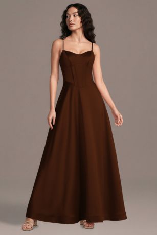 Picture of Satin Basque Waist Corset Ball Gown