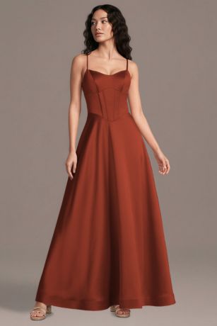 Picture of Satin Basque Waist Corset Ball Gown