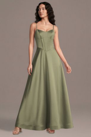 Picture of Satin Basque Waist Corset Ball Gown