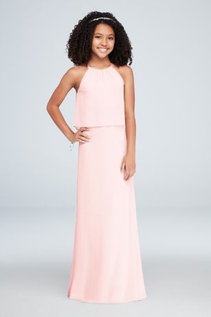 light pink junior bridesmaid dresses