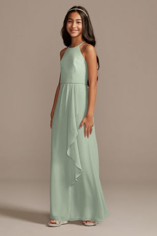 Sage green junior bridesmaid on sale dresses