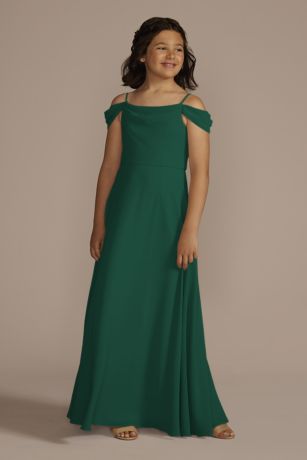 Chiffon Swag Sleeve Junior Bridesmaid Dress | David's Bridal