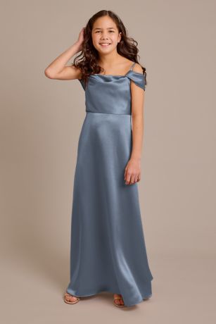 Sculpting Satin Off-the-Shoulder Bridesmaid Dress