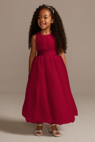 Apple Red Flower Girl Dresses