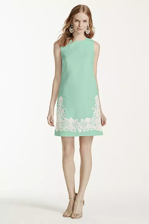 Shift Dress with Lace Appliques Image 1