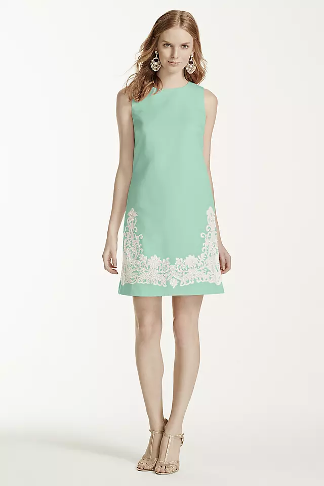 Shift Dress with Lace Appliques Image