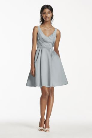 short gray bridesmaid dresses Light Grey Tulle Strapless Short Bridesmaid Dress