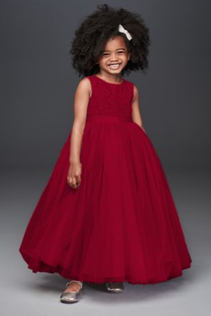 Apple Red Flower Girl Dresses