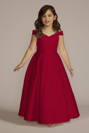 Apple Red Flower Girl Dresses