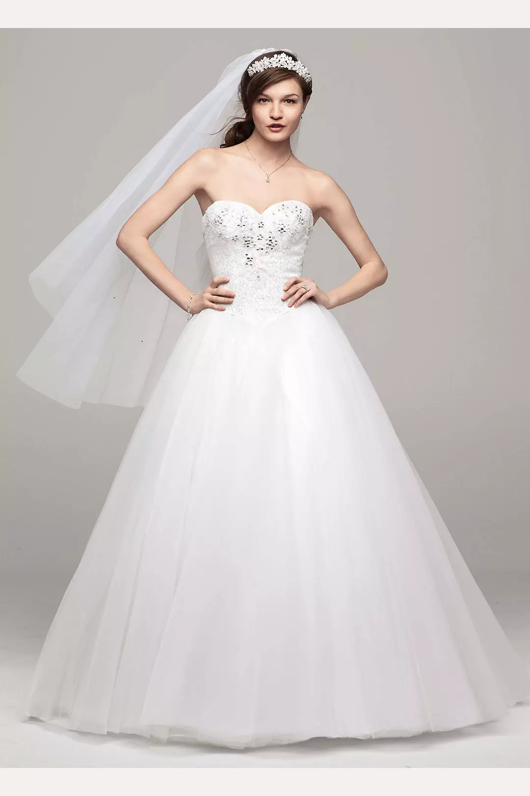 Strapless Tulle Wedding Dress with Beaded Bodice | David's Bridal