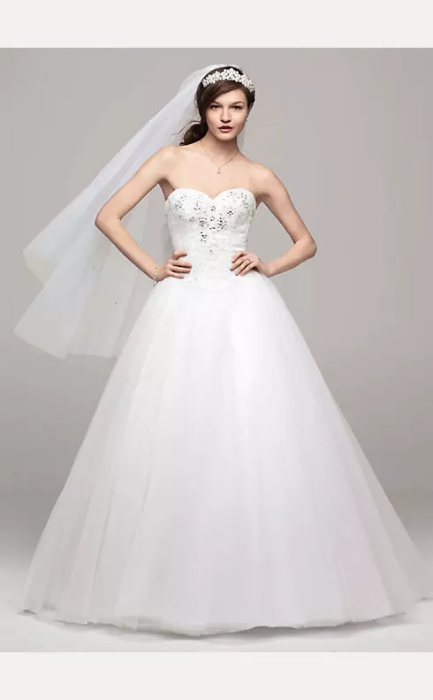 Strapless Tulle Wedding Dress with Beaded Bodice  Image 1