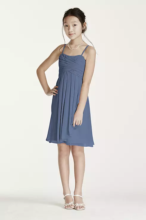 Short Chiffon Dress with Cascade Ruffle Image 1