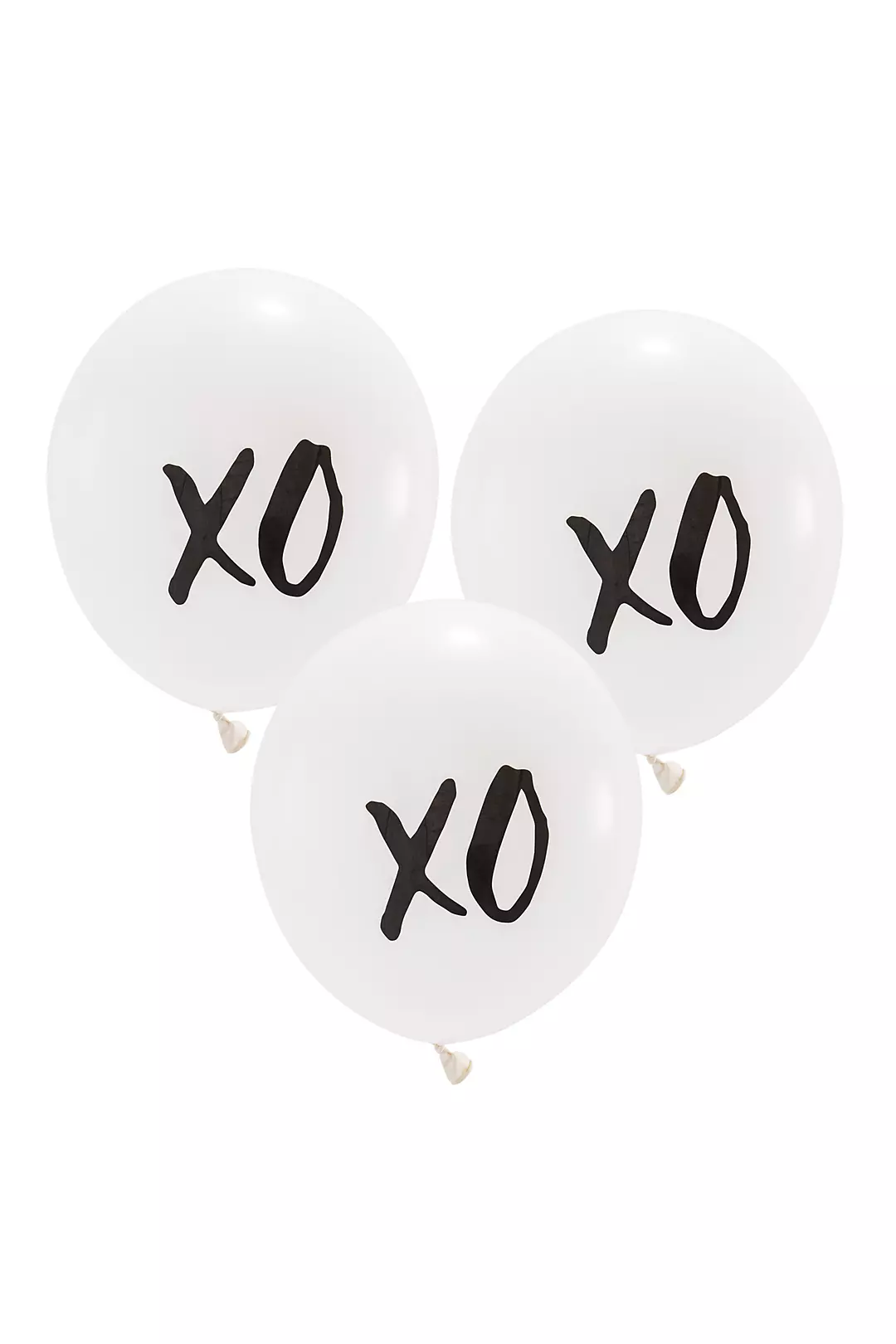 17 Inch White Round XO Balloons Set of 3 Image