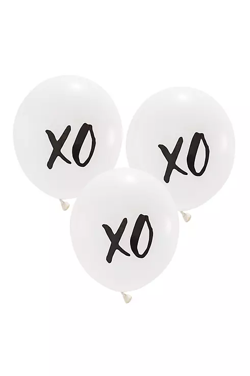 17 Inch White Round XO Balloons Set of 3 Image 1