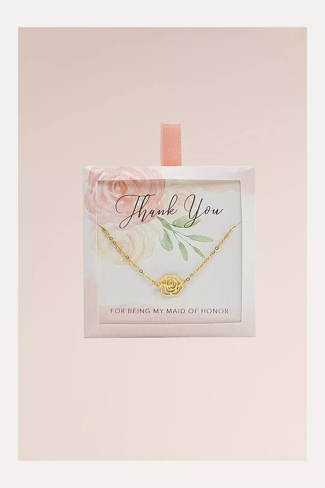 Thank You for Being My Maid of Honor Rose Necklace Image