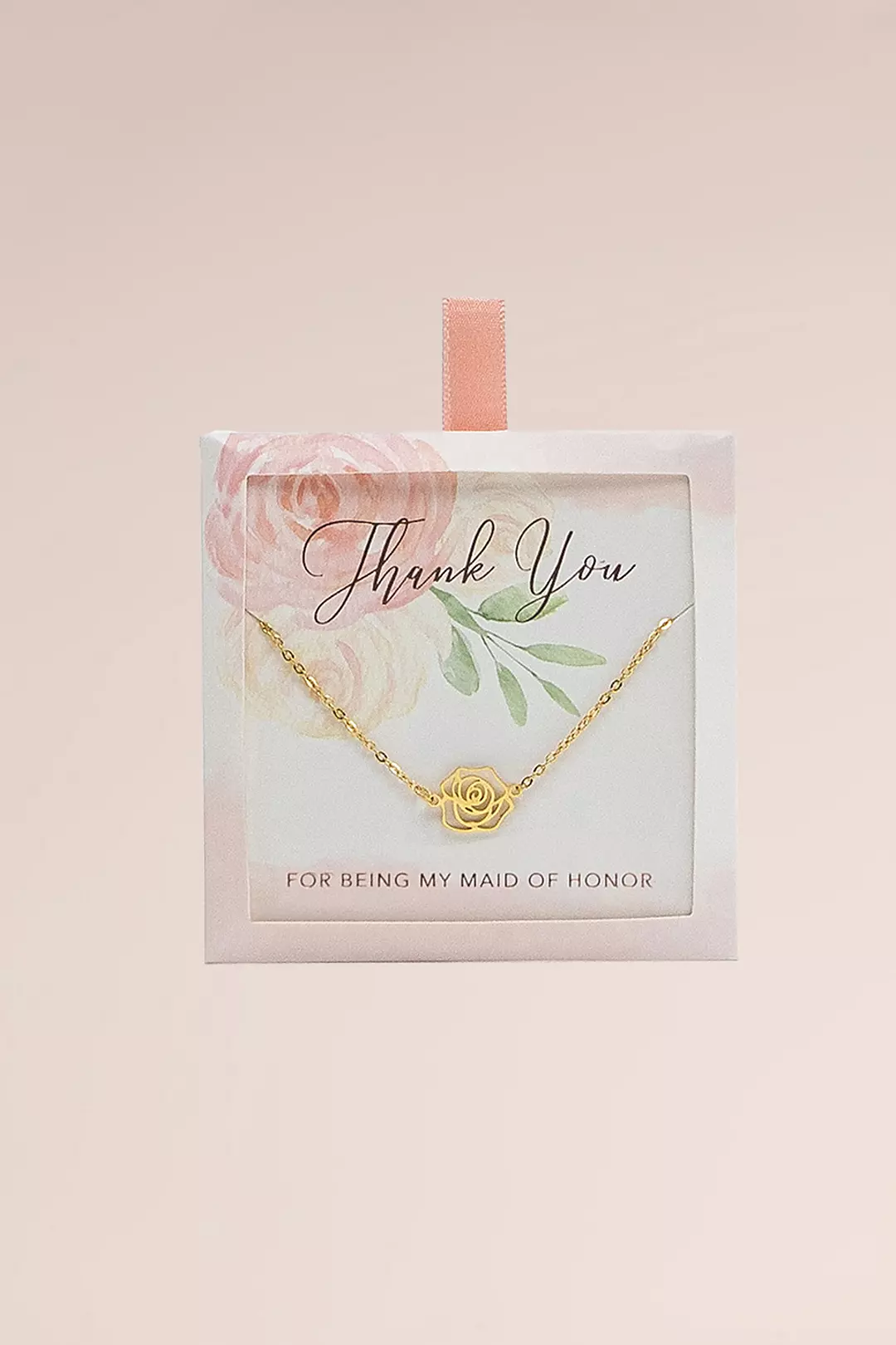 Thank You for Being My Maid of Honor Rose Necklace Image