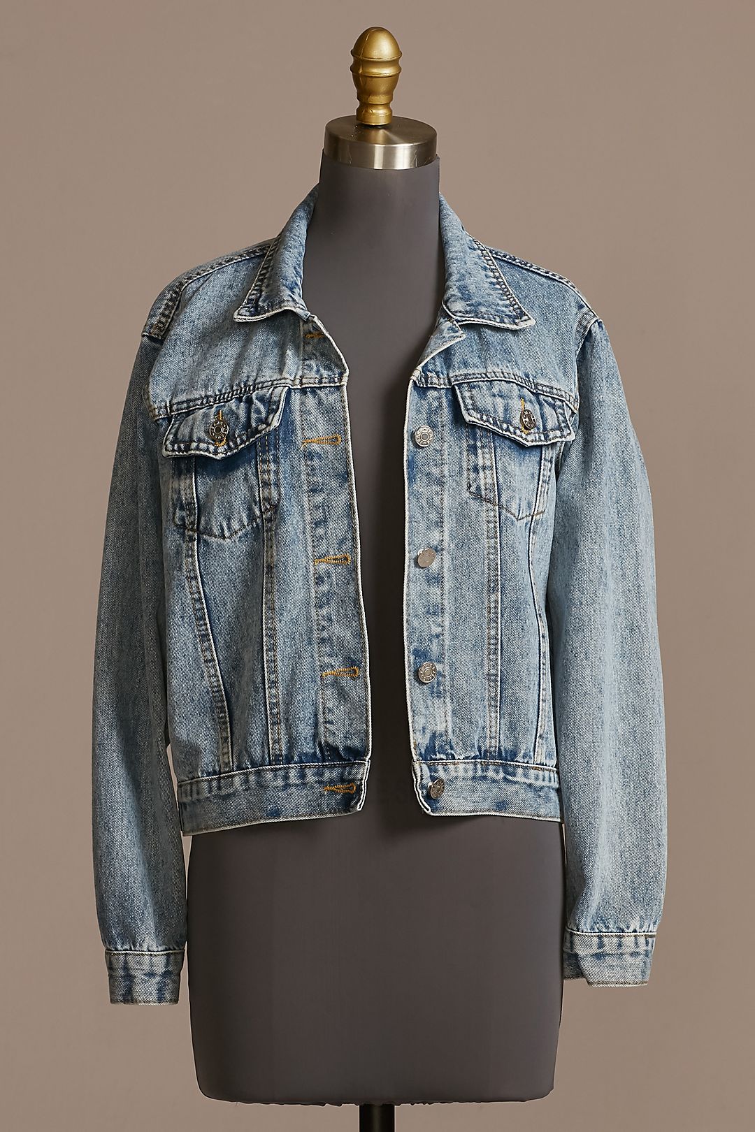 Personalized Floral Embroidered Denim Jacket Image 2