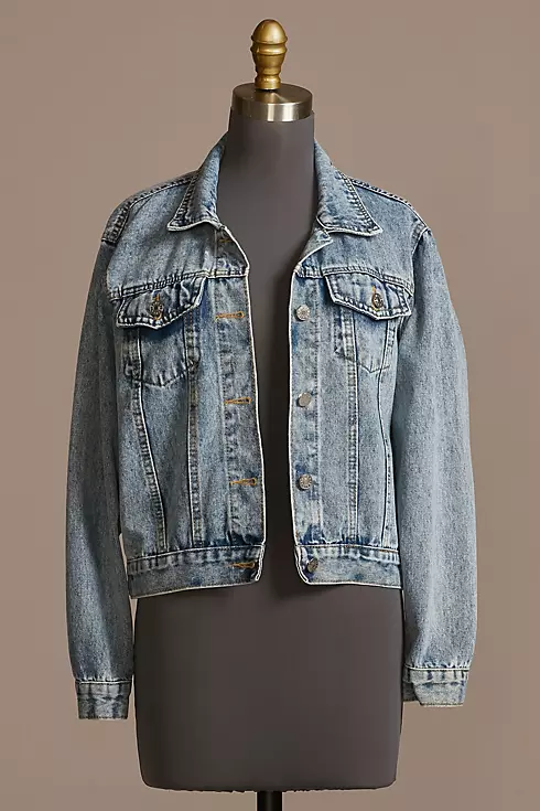 Personalized Floral Embroidered Denim Jacket Image 2