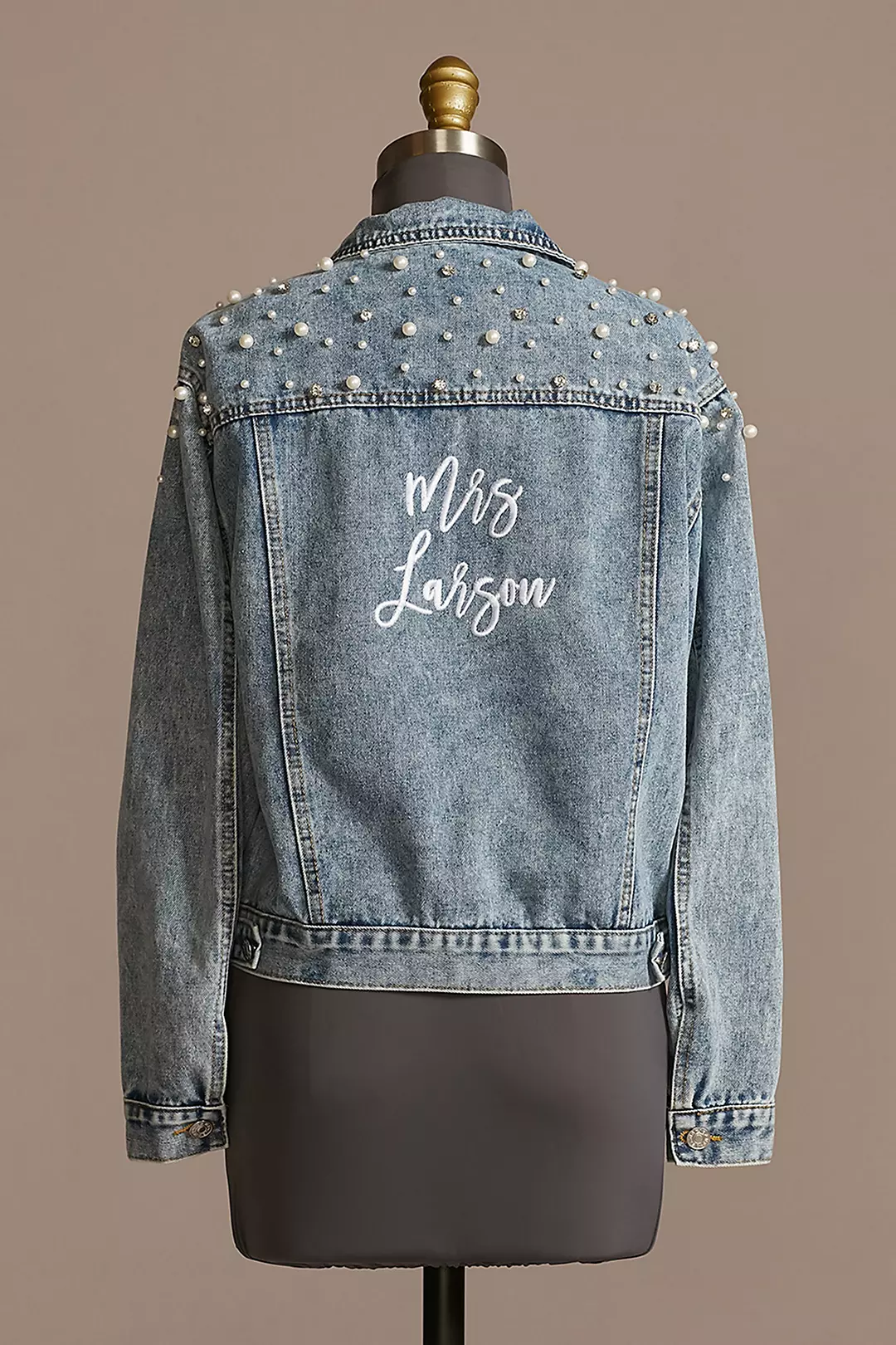 Personalized Pearl and Crystal Denim Jacket Image