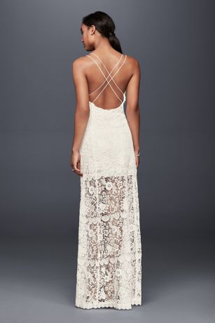 david's bridal plunging neckline