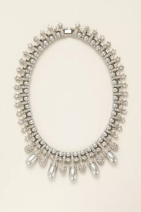 Pearl and Rhinestone Pave Necklace Image 1