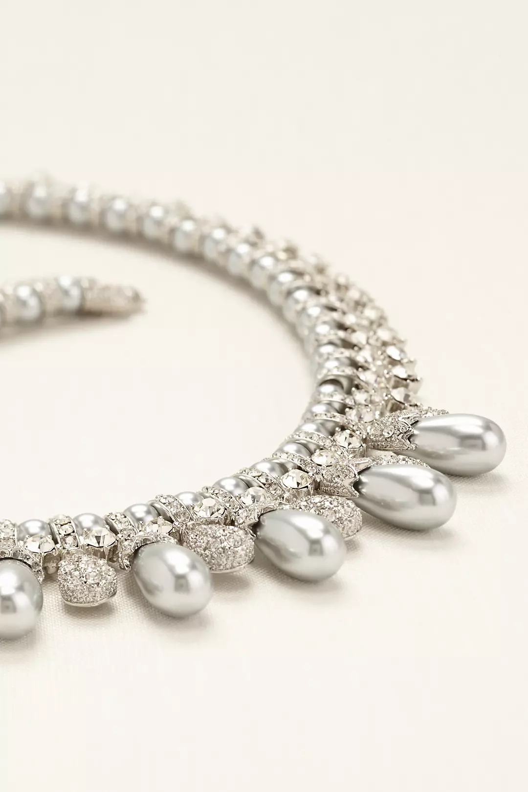 Pearl and Rhinestone Pave Necklace Image 2