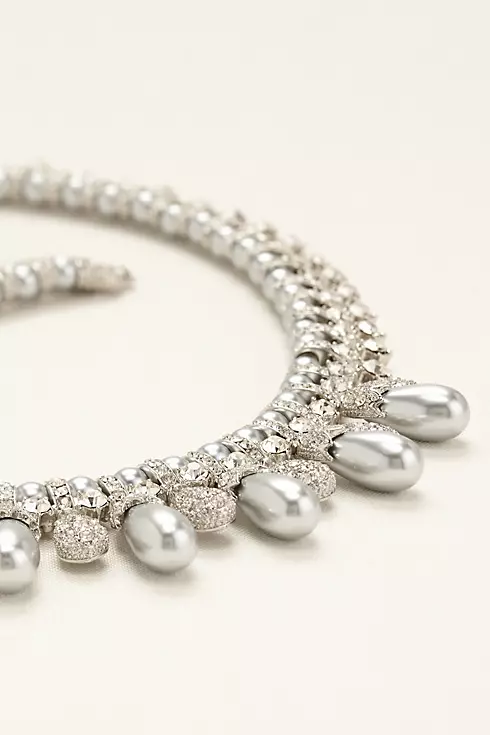 Pearl and Rhinestone Pave Necklace Image 2