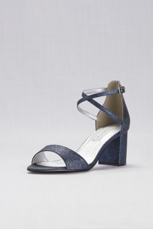 Sina Blue Velvet Criss Cross Heels