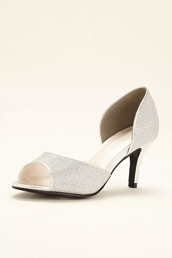 Peep Toe D'Orsay Glitter Heel | David's Bridal Peep Toe D'Orsay Glitter Heel | David's Bridal