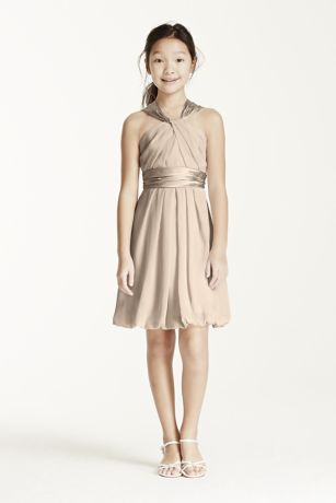 David's bridal shop y neck dress