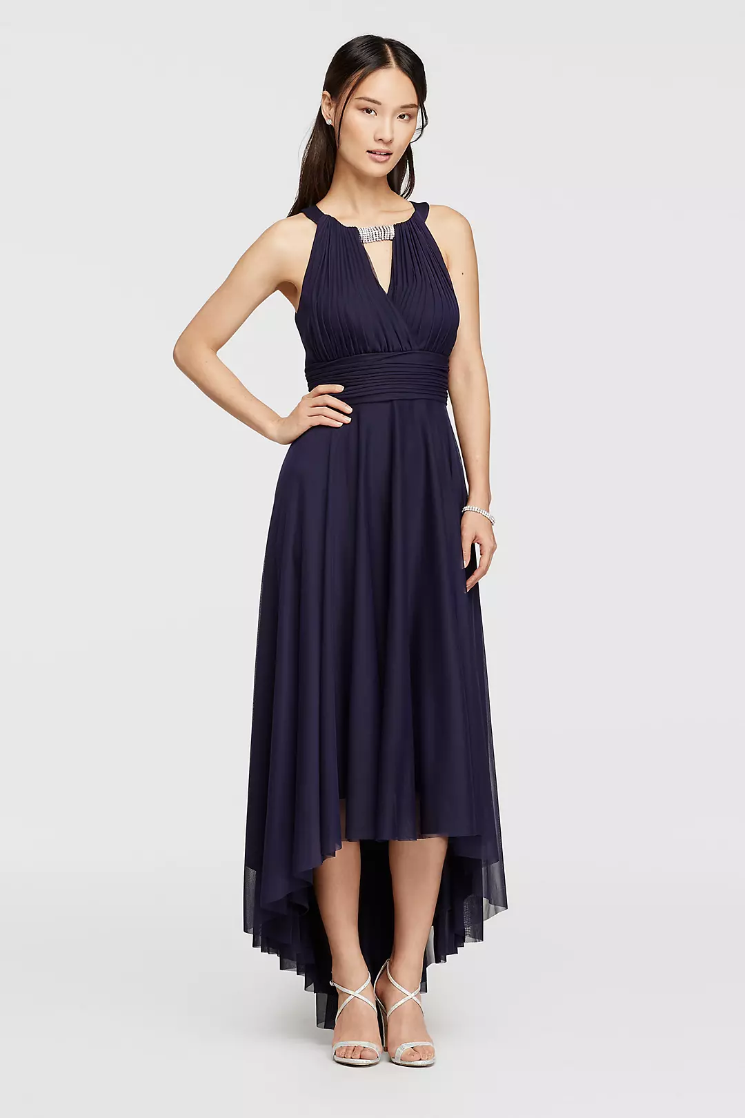 High Low Jersey Dress with Keyhole Bodice Image