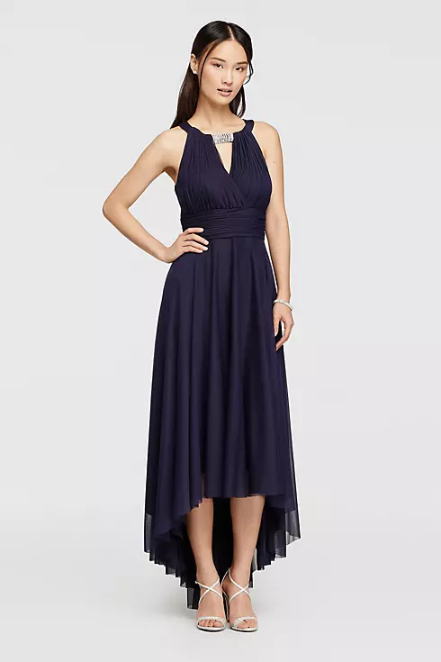 High Low Jersey Dress with Keyhole Bodice Image 1
