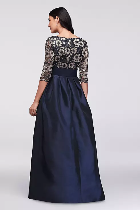 Shantung and Floral Lace Ball Gown  Image 2