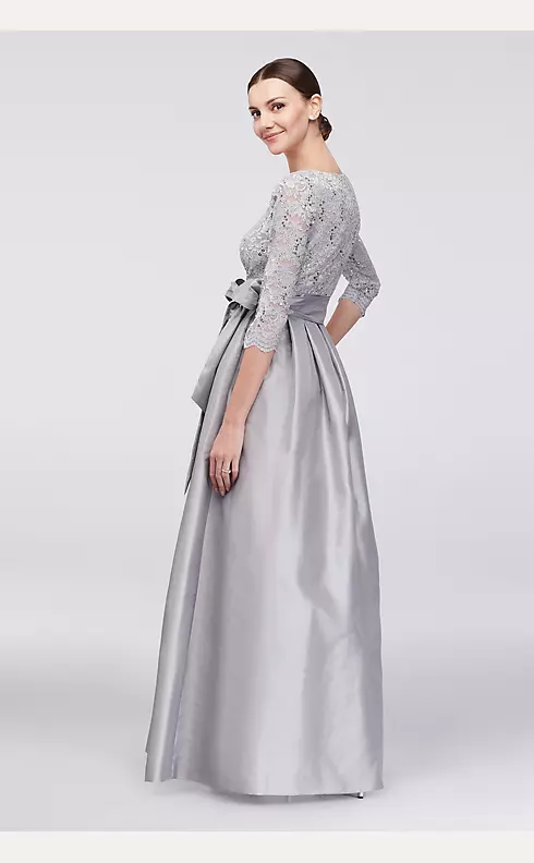 Lace and Taffeta Surplice Ball Gown Image 2