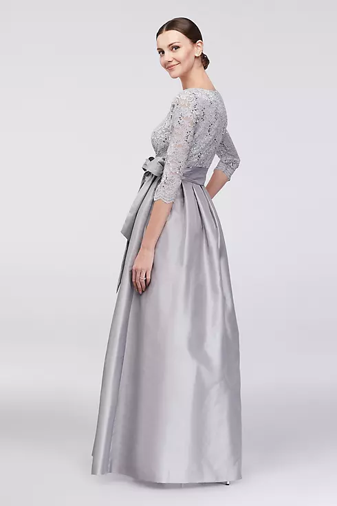 Lace and Taffeta Surplice Ball Gown Image 2
