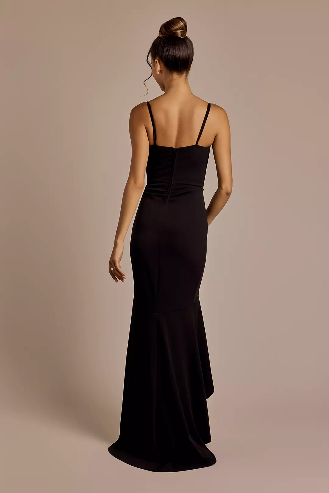Spaghetti Strap Crepe Mermaid Dress | David's Bridal Spaghetti Strap Crepe Mermaid Dress | David's Bridal