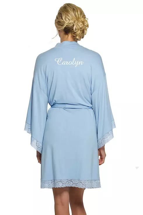 Personalized Jersey Robe with Lace Image 1